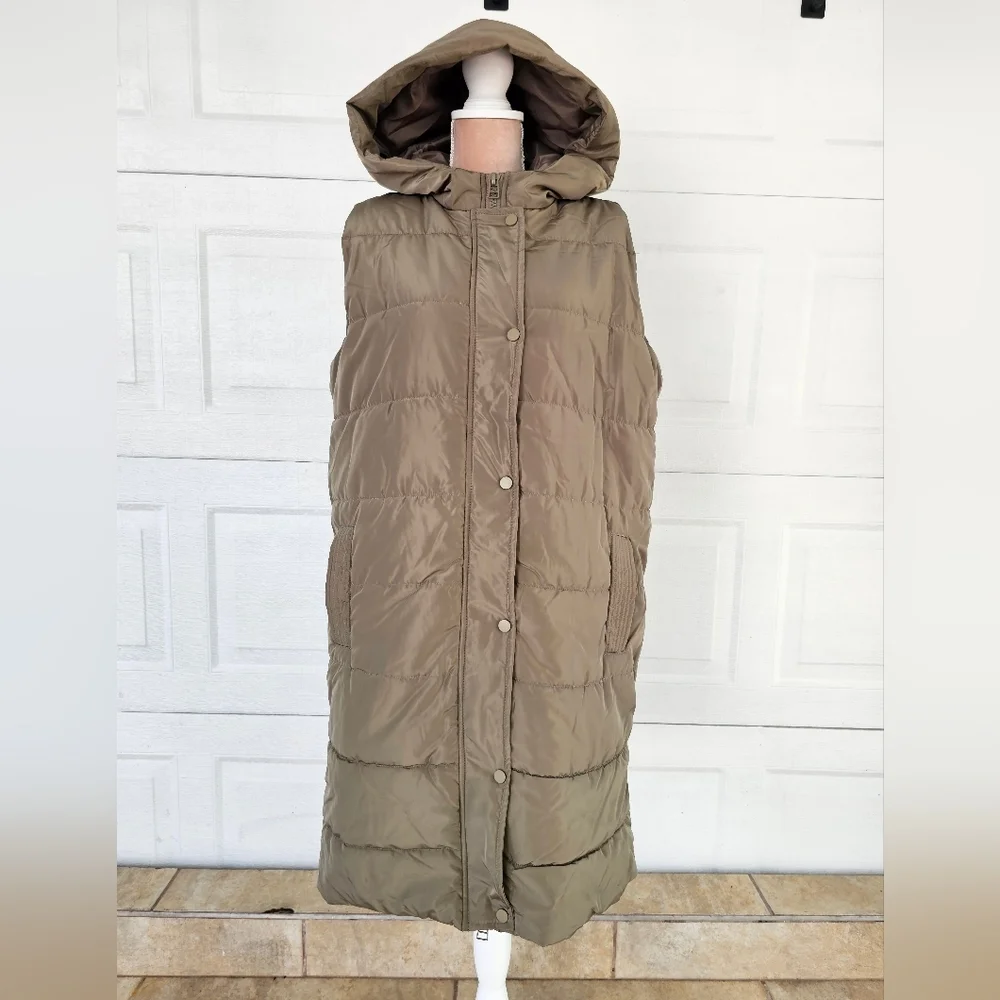 26 International Puffer Vest XL Longline Hooded Outdoor Utility Streetwear - Picture 2 of 11